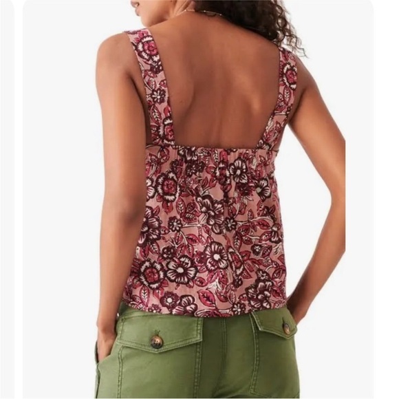 Faherty Pacifica Floral Square Neck Linen Blend Tank NWT XS - Picture 3 of 8